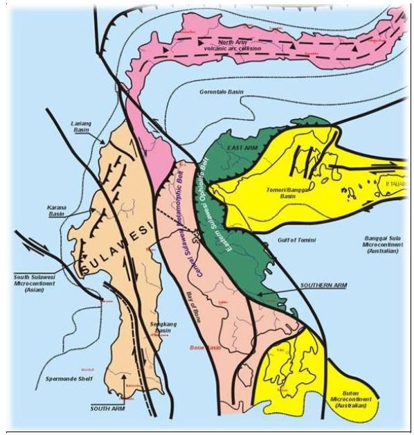 Tectonic configuration of Sulawesi Island showing some major faults