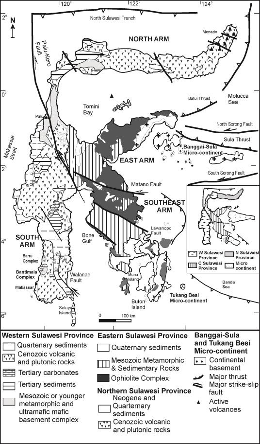 Figure 4. General tectonic provinces division of Sulawesi Island [3], [11].